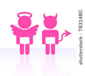 vector angel and devil.