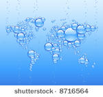 vector worldmap made of bubbles