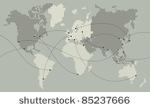 world map made out of small...