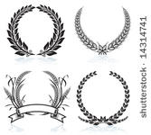 laurel wreaths pattern design ...