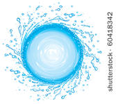 water splash in round shape...