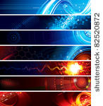 set of abstract technology web...