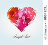 abstract heart with splashing