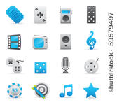entertainment icons set  ...