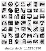 big set of electronic devices...