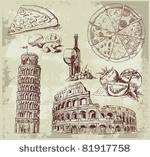 hand drawn rome set
