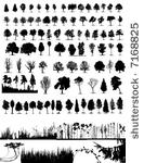 trees  grass  plant vector