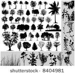 trees  grass  plant vector on...