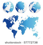 map and globe kit blue