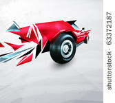 abstract red racing car painted ...