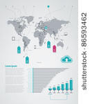 infographics element with a map ...
