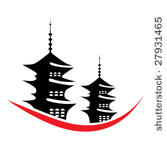 vector pagoda illustration