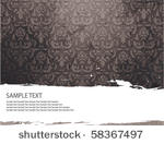 grunge damask background vector ...