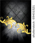 gold damask background vector...