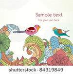 birds with floral vector...