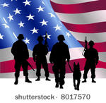 silhouette of soldiers in front ...