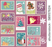 winter postage set