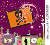 halloween card with potions