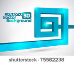 abstract blue 3d square spiral...