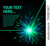 green laser beam explosion