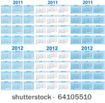 set of 2011 and 2012 calendar