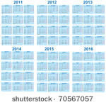 set of 2011   2016 calendar