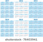 set of 2011   2016 calendar
