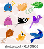 cartoon bird set