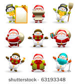 santa claus and snowman set
