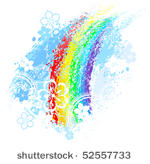 rainbow painted with colored...
