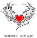 artistically painted red heart...