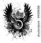 vector music illustration with...