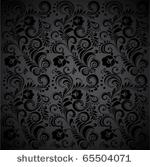 black seamless floral pattern.