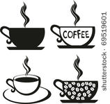 coffee set. the stylised cup of ...