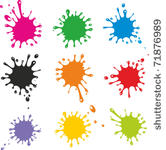 vector set of colored blots on...
