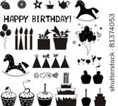 set of birthday icons. isolated ...