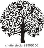 black money tree isolated on...