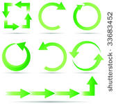 a set of green ecology arrow...