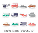 travel and transportation icons ...