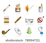 smoking and cigarette icons  ...