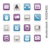 communication and media icons   ...