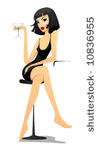 woman vamp with glass of martini