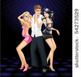 vector illustration of dancing...