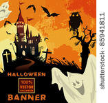 halloween terrible vector...