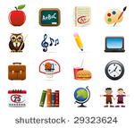 school and education icon set