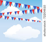 red white and blue bunting....