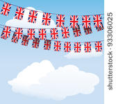 union jack bunting on cloud...