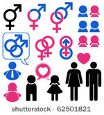 man and woman symbol set...