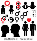 man and woman symbol set couple