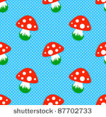 blue polka dot pattern with red ...